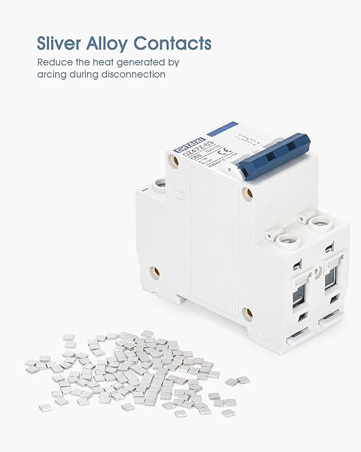 DC Miniature Circuit Breaker, 2 Pole 500V 63 Amp Isolator for Solar PV System, Thermal Magnetic Trip, DIN Rail Mount, Chtaixi DC Disconnect Switch C63