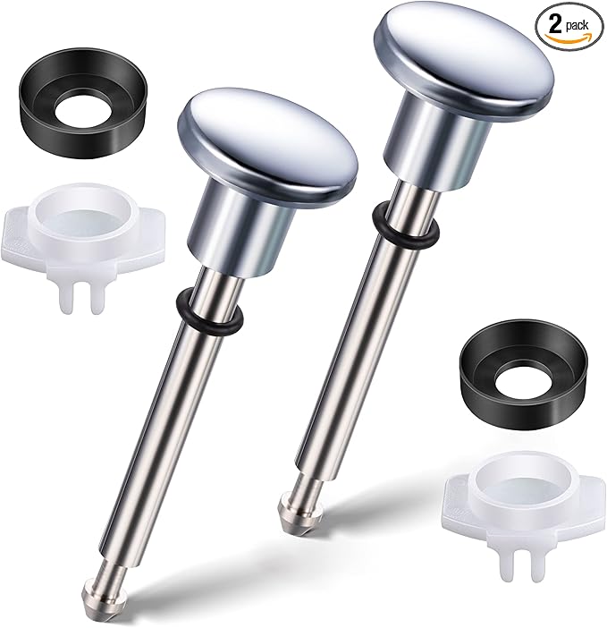 Enhon 2 Set Tub Spout Diverter Repair Kit, Includes 2 x Diverter Valve Stems, 2 x Cup Seals and 2 x Gates, Bathroom Shower Bathtub Leaky Faucet Repair Replacement Parts (Chrome,Classic)