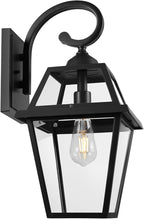 Colonial Outdoor Wall Lantern, Large Black Exterior Light Fixture with Clear Glass for Front Porch, 20 Inch Tall Waterproof Outdoor Wall Sconces Lamp Outside for House, Doorway, Garage, Corridor