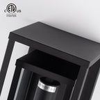 mirrea 14" Classic Outdoor Wall Sconce 1 Light in Matte Black Rectangular Metal Frame and Clear Glass Shade Waterproof Porch Light Patio Light Pack of 2