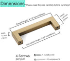 20 Pack Champagne Gold Cabinet Pulls 3 3/4 Inch(96mm) Hole Centers Square Champagne Bronze Dresser Pulls Bar Drawer Handles Stainless Steel Kitchen Cabinet Hardware Cupboard Handles