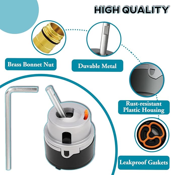 RP50587 Cartridge Valve for Delta DTS Faucet Cartridge Repair Kit, Kitchen Lavatory Shower Faucet Valve Assy, Works with DIAMOND Seal Technology Models Featuring Motion Cartridge with Allen Wrench