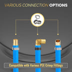 3/4 Inch-100 ft Foskan Blue PEX-B Pipe,Water Tubing with a Pipe Cutter,24 Pcs Pex Crimp Brass & 50 Pcs Clamp rings