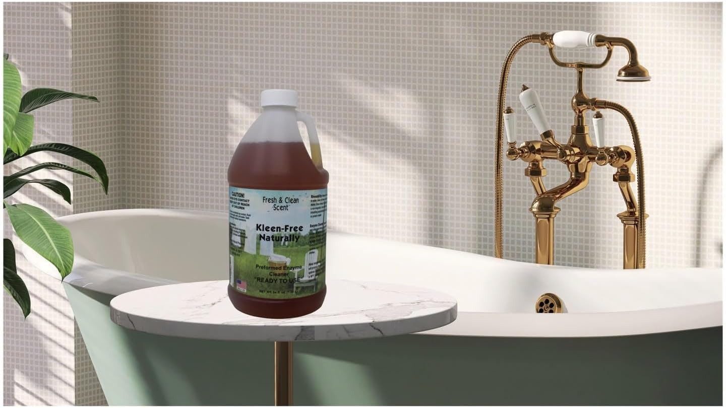 Naturally Preformed Enzyme Cleaner, Enzyme Solution, Multi-Purpose Cleaner, Laundry Additive and More - Concentrate-Fresh and Clean Scent-64oz