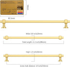Amerdeco 10 Pack Brushed Gold Cabinet Pulls 10 Inch(254mm) Hole Center Drawer Pulls Cabinet Hardware Kitchen Cabinet Handles for Bathroom Dresser Pulls ZH0069
