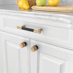 Amerdeco 10 Pack Champagne Bronze and Black Knurled Cabinet Pulls 3.75 Inch Hole Centre to Hole Centre Kitchen Cabinet Handles for Drawer Dresser, Cupboard and Wardrobe ZH0040