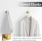 20-Piece Brushed Gold Bathroom Accessories Set – 23.6" Towel Bar, Towel Ring, Toilet Paper Holder & Hooks, Wall Mounted Bathroom Hardware, Rust & Corrosion-Resistant, Ideal for Modern Bathrooms