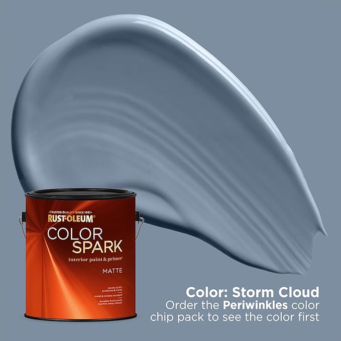 Rust-Oleum Color Spark Interior Paint and Primer in One, Matte, Storm Cloud, 1 Gallon