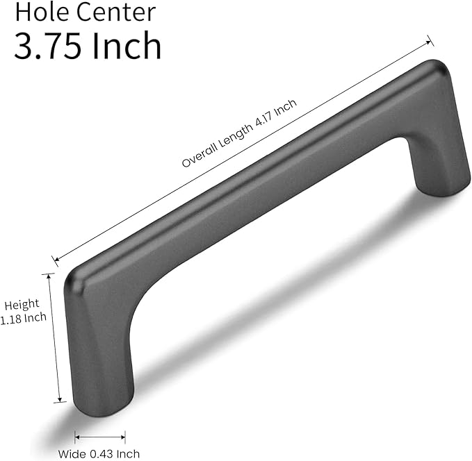 10 Pack 3.75 Inch(96mm) Hole Center Modern Matte Dark Gunmetal Gray Cabinet Pull Handle Timeless Vanity Drawer Pull Handle Classic Cabinet Hardware for Kitchen Bathroom, Screws Included, Gray(3.75x10)