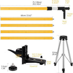 12 Ft./3.7M Professional Lasers Level Pole with Tripod, Adjustable Telescoping Pole for Leveling Tools, Multi-functional Fine-tuning Bracket with 1/4” and 5/8” Thread Adapters, Includes Carrying Bag