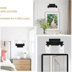 2-Light Wall Sconce Spotlight Fixtures, Matte Black Track Lighting Kit Flush Mount Ceiling Light for Kitchen Over Mirror Foyer, Seeded Glass Shade