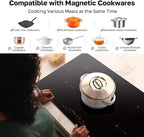 ThermoMate 36 Inch Induction Hob Electric Cooktop, 9800W Built in Induction Stove Top with 5 Boost Burners, 9 Heating Levels, Timer & Child Safety Lock, Sensor Touch Control, 240V