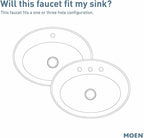 Moen Gibson Matte Black One-Handle Single Hole Modern Bathroom Sink Faucet with Optional Deckplate, Bathroom Faucets for Sink 1-hole Deck Mounted Setup, 6145BL