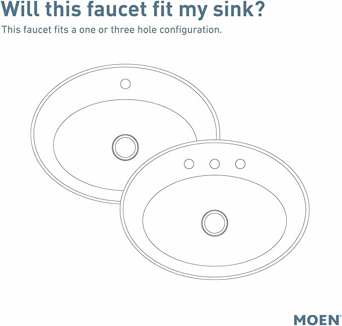 Moen Gibson Chrome One-Handle Single Hole Modern Bathroom Sink Faucet with Optional Deckplate, 6145