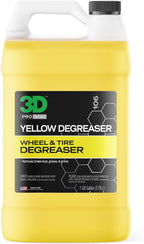 3D Yellow Degreaser – Non-Acid Wheel & Tire Cleaner Spray for Brake Dust, Grime & Tire Dressings – Safe for All Wheels & Whitewalls - 1 Gallon