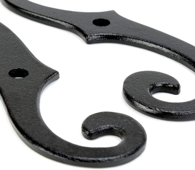 Renovators Supply Cast Aluminum Shutter Fasteners - Decorative S Style Shutter Dogs Hardware - Weatherproof Powder Coated External Shutter Tieback Including Mounting Screws - 6.5 Inches, Pack of 6