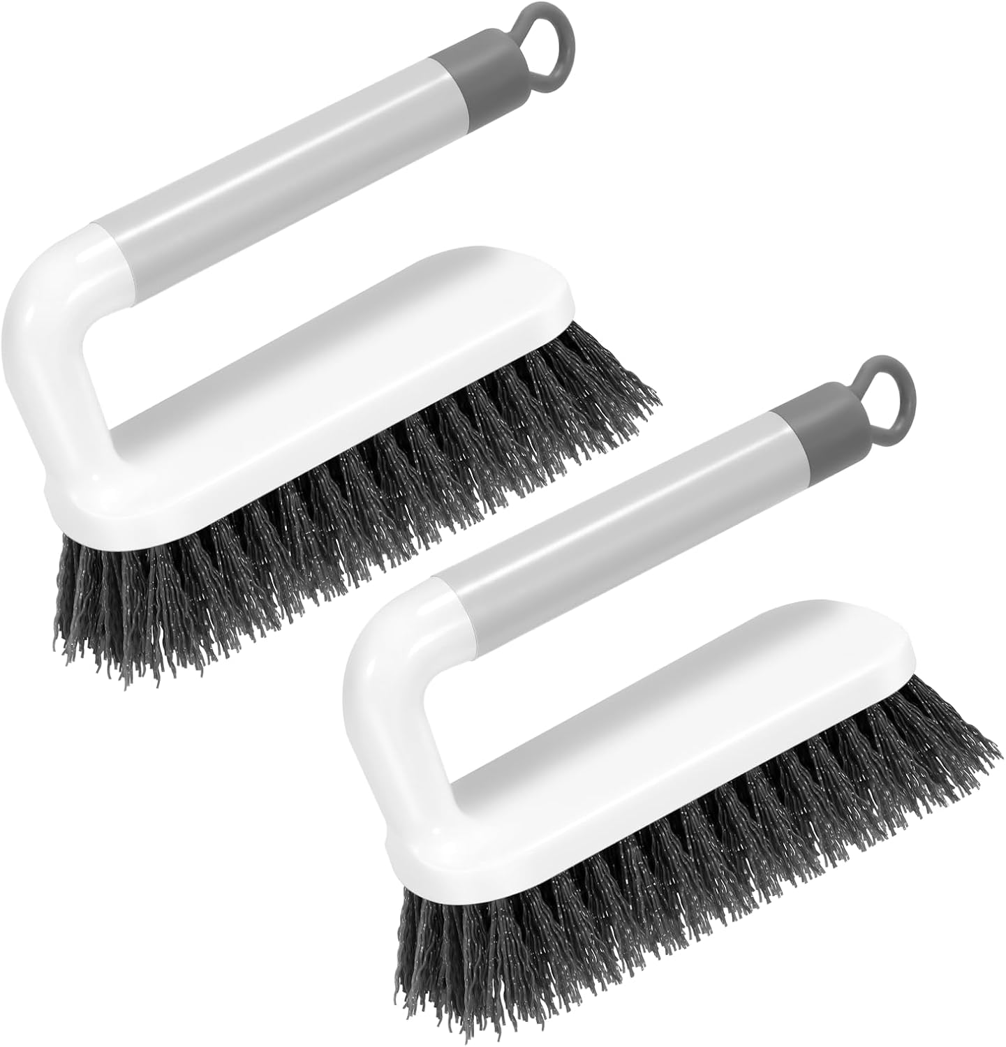 SetSail Scrub Brush, Small Cleaning Brushes with Handle, Comfort Grip Shower Scrubber for Cleaning Bathroom, Tub, Kitchen, Sink, Floor, Carpet, 2 Pack (Grey)