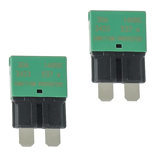30A DC 12V-14V Auto Reset Circuit Breaker ATC/ATO Low Profile T1 Mini Blade Fuses Breakers for Car Trucks Marine Boat RV Solar and More,2 Pack