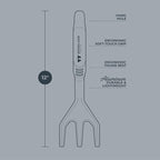 Woodland Tools Heavy Duty Hand Cultivator, 3-Prong Garden Claw Tiller Tool with Anodized Aluminum Head and Soft Ergonomic Grip, Manual Soil Cultivator for Weeding, Digging, and Breaking Up Dirt