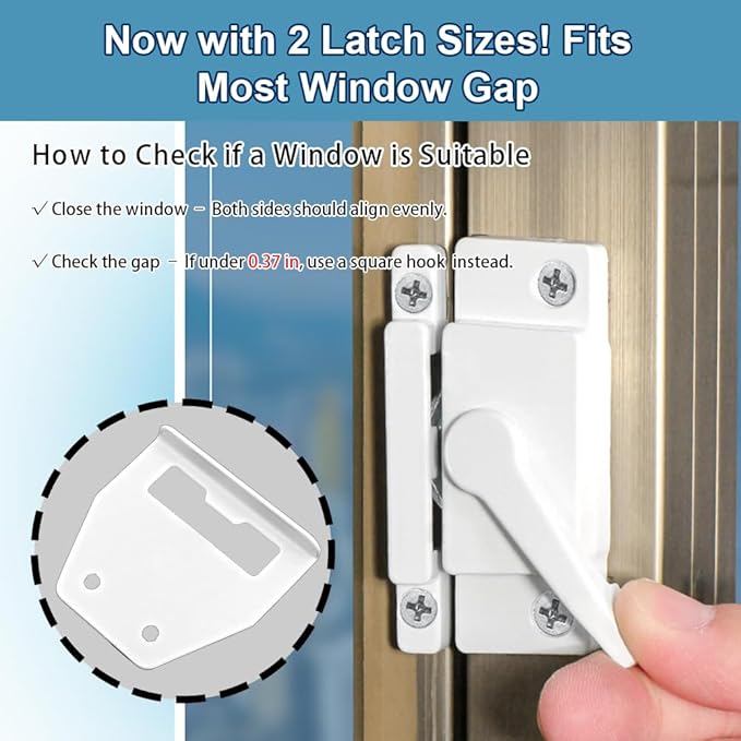 Metal Locks for Windows and Doors Window Sash Locks White ZUONAI 4 Pack Vinyl Window Sash Locks for Double Hung Window Latch Lock Replacement Security for Vertical and Horizontal Sliding Windows