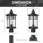 Darkaway Large Outdoor Post Lights Lamp Posts Outdoor Lighting, 17inch Post Lights Waterproof 2 Pack Outdoor Light Fixtures with Glassfor Outside Patio Yard Pathway
