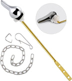 Toilet Flusher Replacement Kit, Universal Front Mount Toilet Handle Tank Flush Lever Replacement Handle with Stainless Steel Flapper Chains for Most Front Mount Toilets, Chrome Toilet Handle