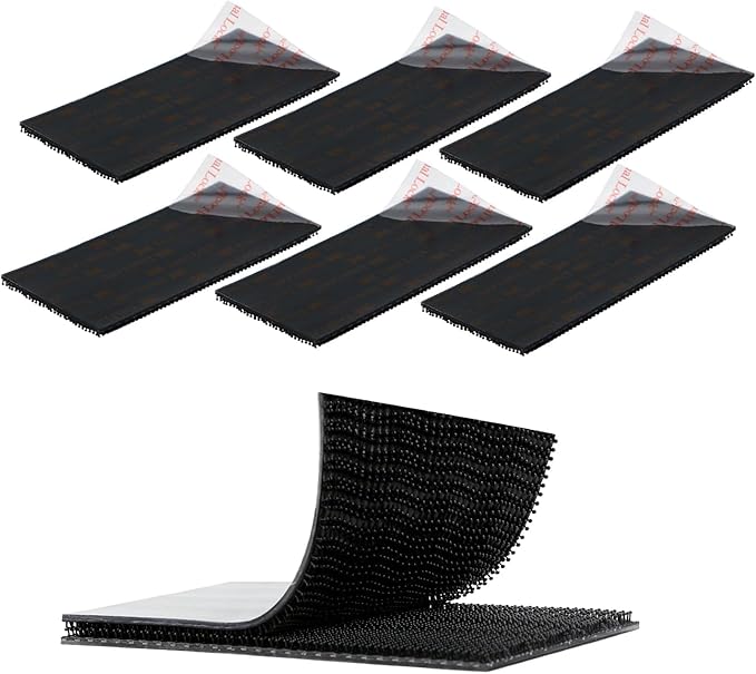 3M Dual Lock SJ3550 2"x 4" 6PCS Black Reclosable Fastener Heavy Duty Interlocking Tape Mushroom Shaped Sticky Hook Lock Mounting Tape for EZ Pass Holder Indoor Outdoor Use