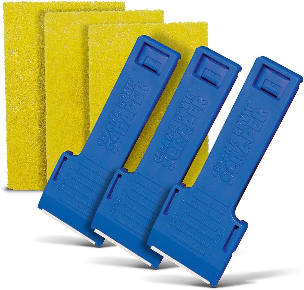 Cerama Bryte Cook Top Cleaner 18 oz 2-Pack & 3 Scraper Pad Pack