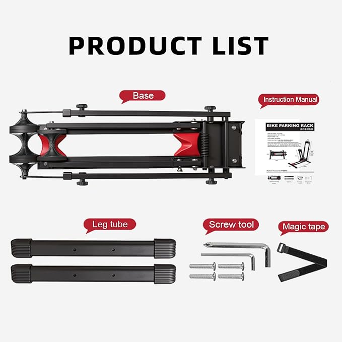 Foldable 2-in-1 Floor Bike Stand, Vertical & Horizontal Bicycle Storage Rack for Garage Storage, Indoor, Sturdy Carbon Steel, Fits Up To 29" Mountain/Road Bikes, No Drilling, Space-Saving