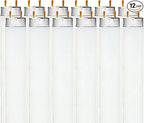 LUXRITE F17T8/841 17W 24 Inch T8 Fluorescent Tube Light Bulb, 4100K Cool White, 1350 Lumens, G13 Medium Bi-Pin Base, LR20752, 12-Pack