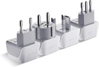 Ceptics European Plug Adapter 4 Pack Set, USA to Europe, Italy, Germany, England, Spain, Italy, Iceland, France (Type C, E/F, G, L) - for Your Cell Phones, Tablets, iPhone, Camera (CT-EU-4SET)