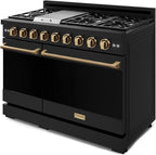 Gordon Ramsay by THOR Kitchen 48 Inch Professional Liquid Propane Range with Tilt Panel Touch Control in Black/Bronze
