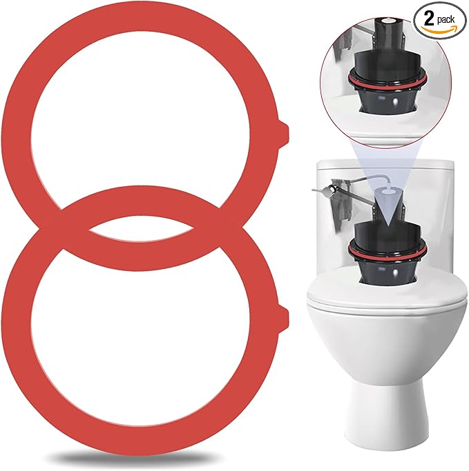 Flush Valve Seal for Kohler, Canister Flush Valve Toilet Tank Gasket Replacement Parts Compatible Kohler K-GP1059291 K-4436, Upgraded Silicone Material Toilet Repair Kit Inside Tank, 2Pcs