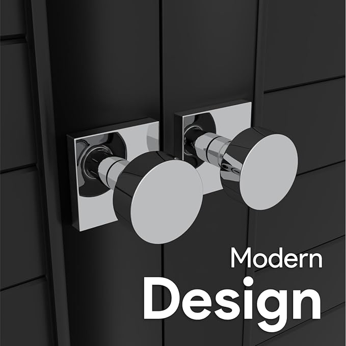 Mega Handles SUANA Dummy Door Knob for Hallway, Closet and Bathroom, Reversible Heavy Duty Design Door Knobs, Fits All Standard Door Sizes, Screws Included - Polished Chrome (2 Pack)