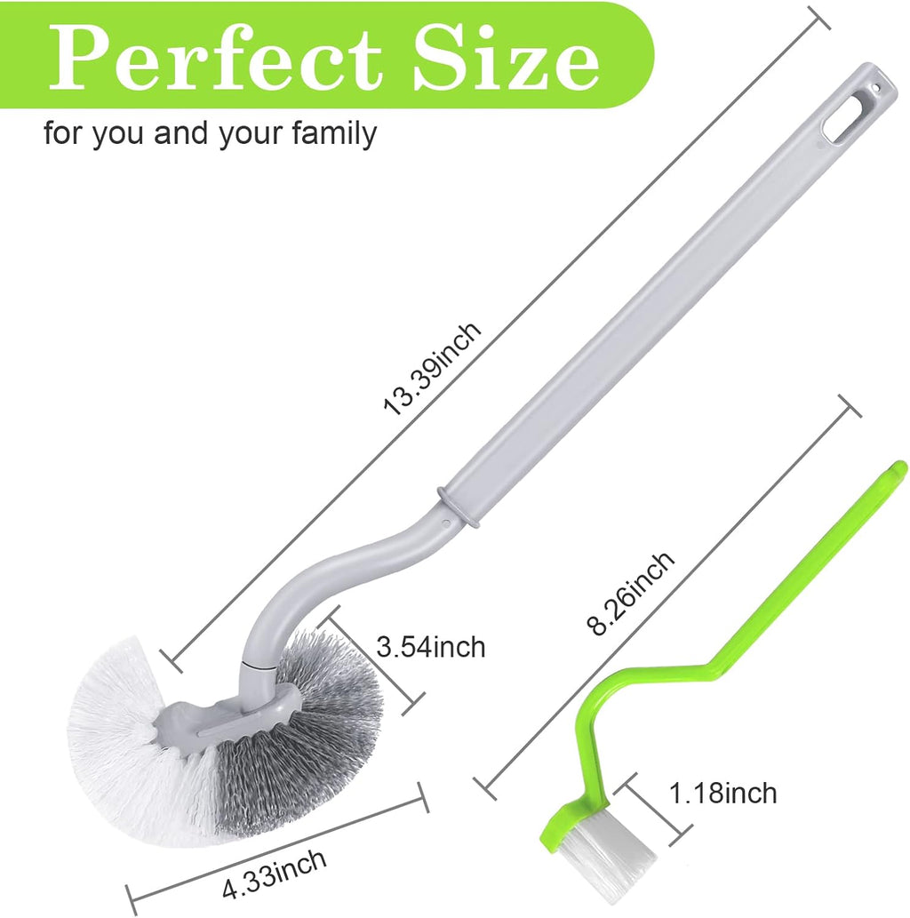 2Pcs Curved Toilet Bowl Brush Without Holder for Bathroom Deep Cleaning, Toilet Brush Durable Under The Rim Household Cleaning Brushes