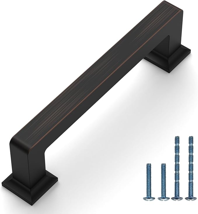 10 Pack 3.75"(96mm) Oil Rubbed Bronze Cabinet Pulls Kitchen Cabinet Handles Drawer Pulls Cupboard Hardware for Cabinets CK0078