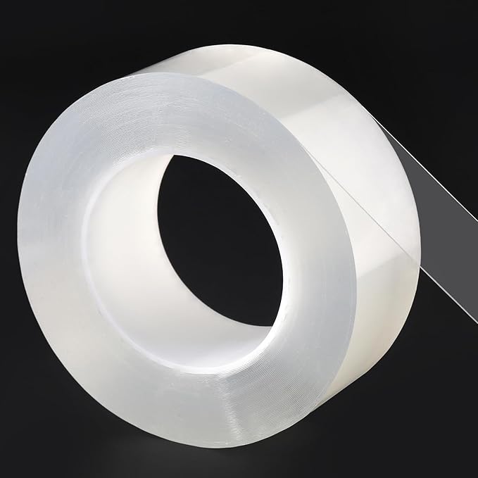 Transparent Weather Sealing Tape, Clear Draft Isolation Film Tape for Door Draft Stopper, Adhesive Tape for Doors, Windows and Shower Glass Gaps - No Residue (1.2 Inch x 66Ft)