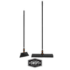 SWOPT 24” Push Broom, Angle Broom + 48” and 60" Steel Handles, Standard Combo — Cleaning Heads with Long Handles Interchangeable with All SWOPT Cleaning Products — Indoor/Outdoor, Black