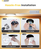 Ensenior 6 Pack 4 Inch LED Recessed Light, Dimmable, 5000K Daylight, 750LM High Brightness, 9W 120V, Damp Rated, Ultra-Thin Canless Wafer Ceiling Light - ETL & FCC & IC