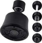 iFealClear Kitchen Sink Faucet Head, 360° Faucet Sprayer Attachment, Large Angle Rotatable Kitchen Faucet Aerator with 2 Ball Joint, 4 Spray Modes, Extra Male Female Thread Adapters, Matte Black