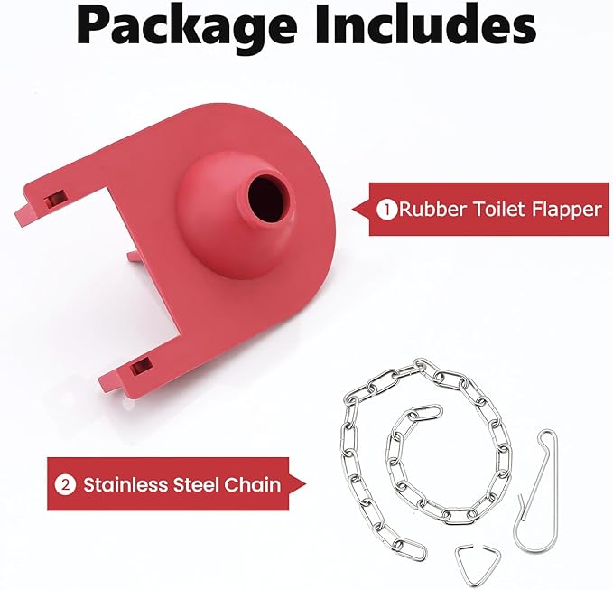 2 Inch Shark Fin Toilet Flapper Compatible with Kohler GP1078440, Toilet Flapper Replacement Part, for Kohler Toilet Tank Parts Red (2 Pack)