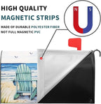 Summer Beach Life Nautical Coastal Theme Mailbox Covers - Magnetic, Standard Size 25.5x21 Inch, Blue Ocean Seagull Waterproof Wraps for Post Letter Boxes, Garden Yard Outdoor Decor