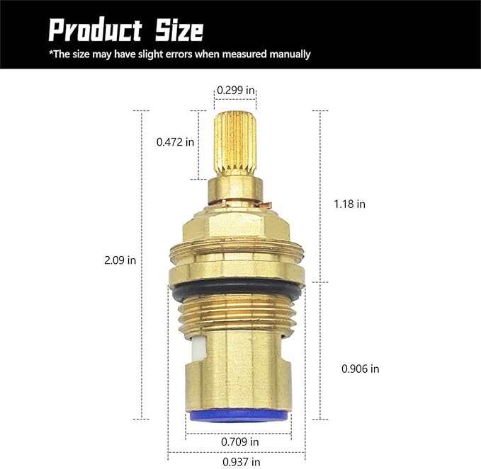 45883000 Ceramic Cartridge Compatible with Grohe Faucet Cartridge 1/2 Inch 1/4 Turn Clockwise Open 90 Degrees Right Side Close Cold Water for Ceramic Cartridge