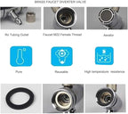 Faucet Diverter Valve with Aerator M22 Female Thread for 1/4" RO Tubing,Faucet Connector for Water Diversion,Faucet Tap for Countertop water Filter (Fits Two Way 1/4" OD Tubing Outlet)