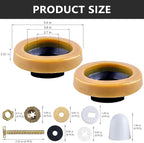 Wax Ring Toilet Kit,Includes Flanges and Bolts for reinstalling The Toilet,Fits 3-inch or 4-inch Waste Lines(2 PCS)