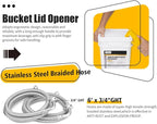 Tankless Water Heater Flush Kit Includes 1/3HP Stainless Steel Sump Pump with Two Adapters & 3 Gallons Pail with Bucket Lid Opener & Two 1/2” Dia X 6’ Hoses with Washers