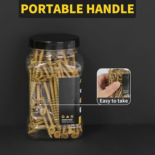 Wood Screws 2-1/2 Inch, FIXLINK Deck Screws #10 x 2-1/2", 105 PCS, Epoxy Coated, T25 Star Bit Above 1500 Hour Salt Spray Coating Outdoor Decking Screws Excellent Rust Resistant for Outdoor Wood Fence