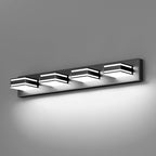 Ralbay Modern Black Vanity Light for Bathroom 4-Light 30inch Matte Black Modern LED Acrylic Bathroom Wall Lighting Fixtures Over Mirror