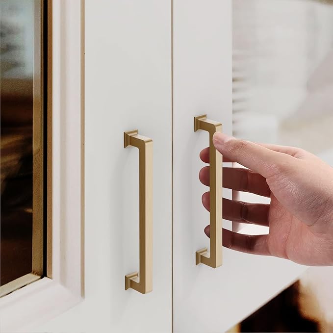 FILTA Cabinet Handles 6.25 Inch 10 Pack Cabinet Pulls for Kitchen Champagne Bronze Metal Drawer Pulls Modern Cabient Hardware Cupboard Handles