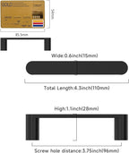 Amerdeco 10 Pack ZH0005MB Matte Black 3.75 Inch(96mm) Hole Centers Kitchen Cabinet Pulls Hardware Modern Kitchen Handles for Cabinets Cupboard Handles Drawer Pulls